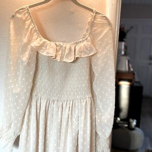 Anna - Kaci California romantic cream colored maxi dress